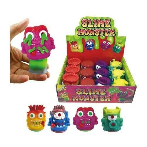 слайм junfa с животным внутри в дисплее 9 шт Игрушка-антистресс JUNFA Лизун Slime monster, в ассортименте