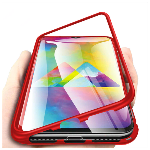 Чехол MyPads из закаленного стекла и металла для Huawei Honor V10 View (BKL-AL20) красный