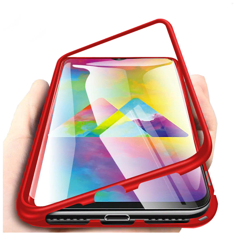Чехол MyPads из закаленного стекла и металла для Huawei Honor V10 View (BKL-AL20) красный