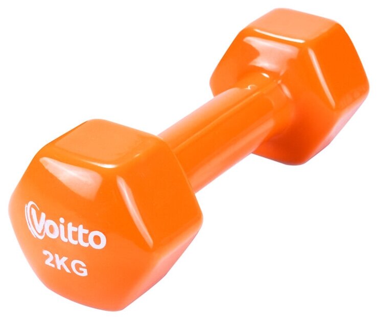 Гантель для фитнеса виниловая шестигранная Voitto 2 кг