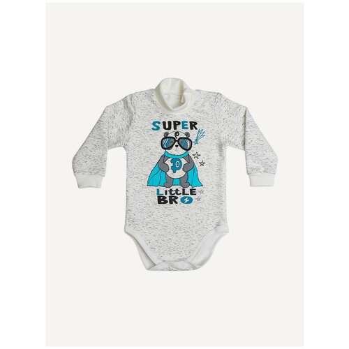 фото Боди - водолазка для малыша babyglory "супергерои" (футер с начесом) цвет: белый размер: 28-86