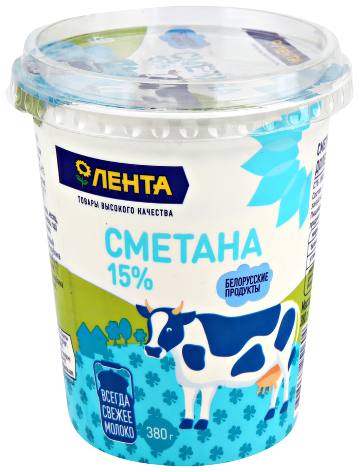 Сметана лента 15%, без змж