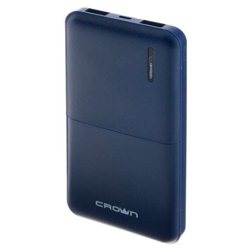 Crown Внешний аккумулятор Crown CMPB-604, 10000 мАч, 2 USB, 2 А, синий