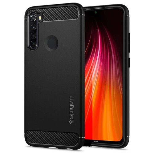 Прочный чехол SPIGEN для Xiaomi Redmi Note 8 - Rugged Armor - Матово-черный - ACS00271