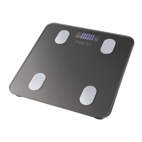 MARTA MT-1607 серый графит LCD весы напольные диагностические, умные с Bluetooth