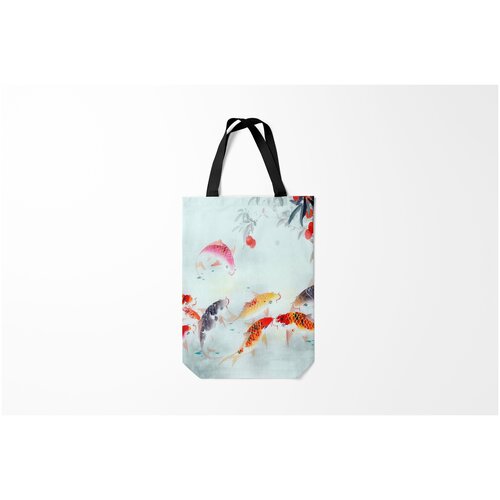 фото Сумка-шоппер / 31х42 см / морские жители / рыбы японские карпы burnettie