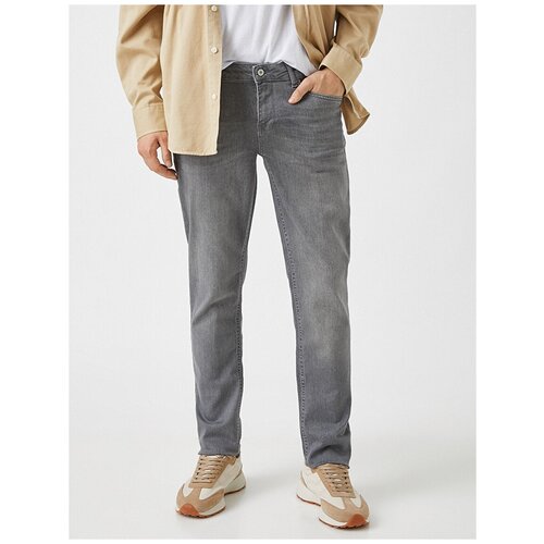 фото Брюки-джинсы koton men, 2yam43017ld, цвет: grey, размер: 36 34