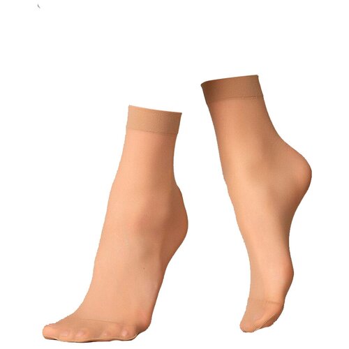 фото Женские носки эра средние, 20 den, 20 пар, размер un, бежевый