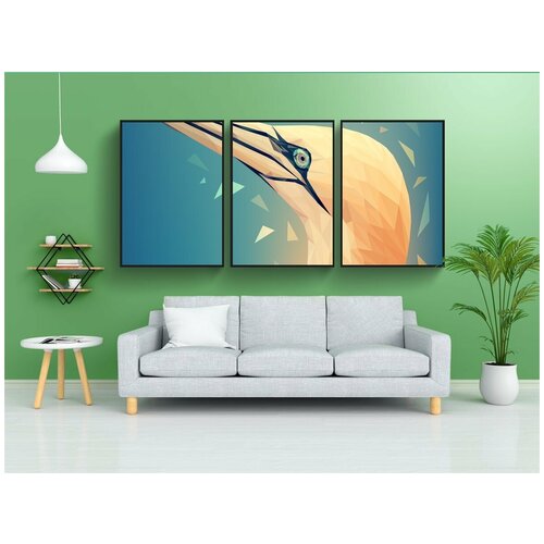 фото Набор модулных постеров для интерьера "маленький поли, животное, вектор" 60x90 см. в тубусе, без рамки lotsprints