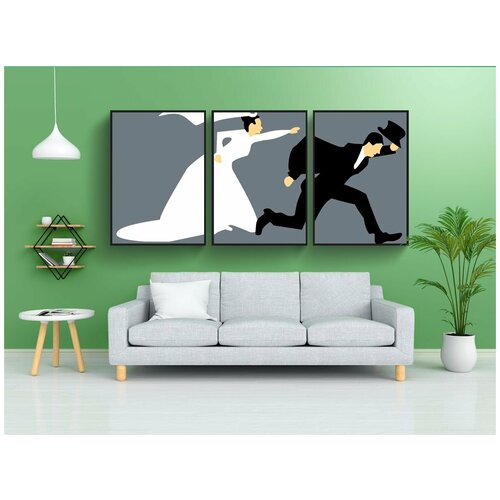 фото Набор модулных постеров для интерьера "побег, брак, мужчины" 60x90 см. в тубусе, без рамки lotsprints