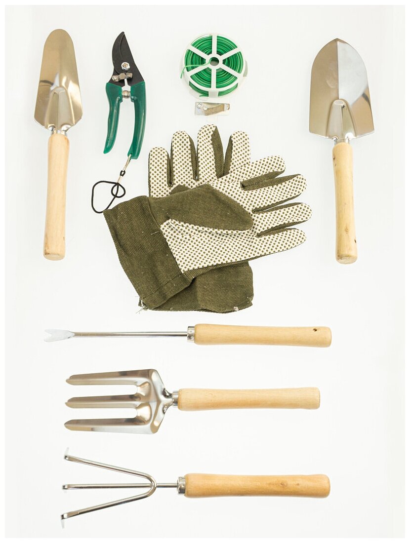 Homy Mood для дачи / Набор садовых инструментов в сумке/для сада и огорода, 9 предметов - фотография № 4