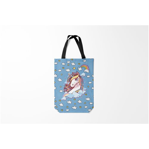 фото Сумка-шоппер / 31х42 см / звери / единороги радужный единорог burnettie