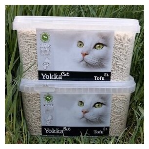 Наполнитель комкующийся для туалета Tofu 5л Белый Гипоаллергенный (ведерко) YokkaCat