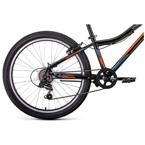 фото Велосипед forward titan 24 1.0 (24" 6 ск. рост. 12") 2022, черный/ярко-оранжевый, rbk22fw24017