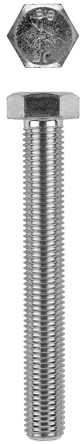 Болт с шестигранной головкой, DIN 933, M12x45мм, 50шт, кл. пр. 8.8, оцинкованный, KRAFTOOL