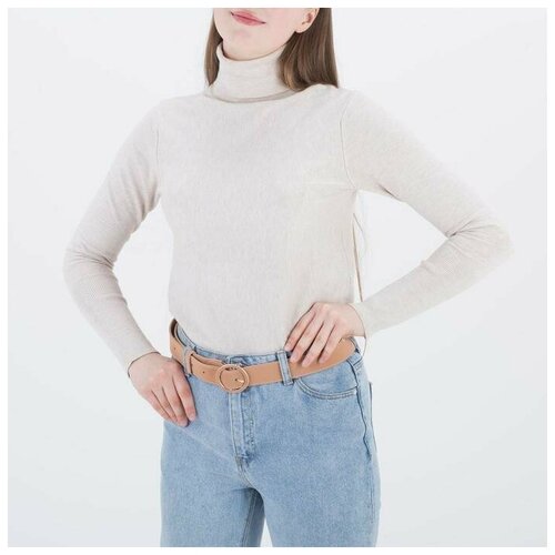 фото Ремень женский, ширина 2,8 см, винт, гладкий, пряжка металл, цвет светло-коричневый./в упаковке шт: 1 promarket