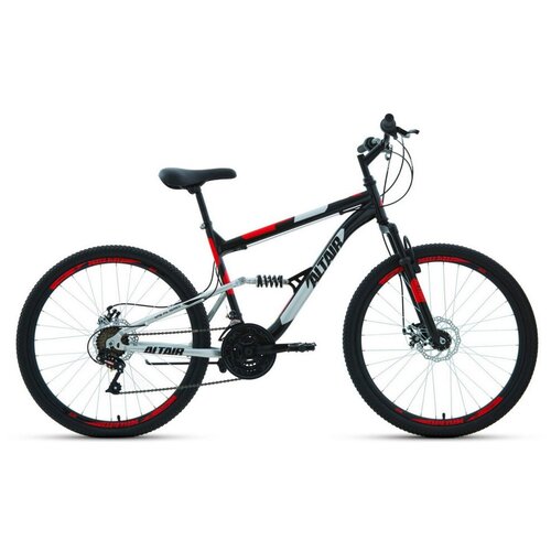 Велосипед горный двухподвес ALTAIR MTB FS 26 2.0 disc 26 18 черный/красный RBKT1F16E018 2021 г.