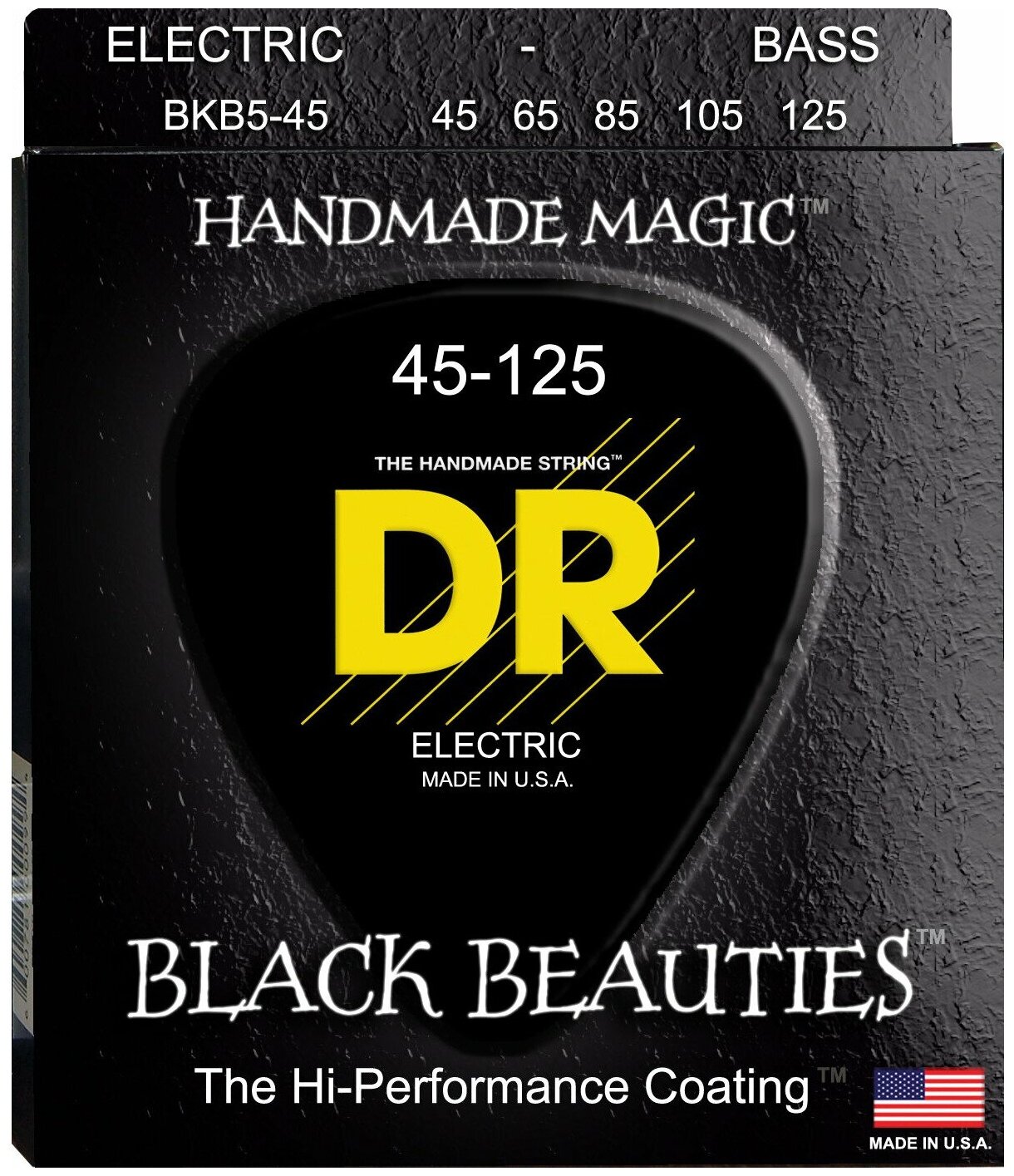DR Strings 45-125 Black Beauties Black Coated 5 BKB5-45