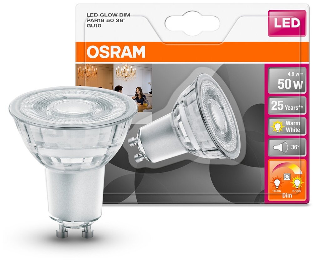 Osram / Ledvance LED GLOW DIM PAR16 50 36 4.5 W/2200...2700 K GU10