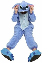 Костюм-пижама Кигуруми (Kigurumi) для взрослых Стич Голубой (размер M, рост 155-165)