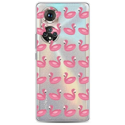 фото Силиконовый чехол "надувные фламинго" на honor 50 pro / хонор 50 pro case place