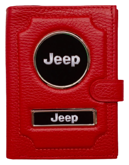 Обложка для автодокументов JEEP 1-6-1140-14, красный