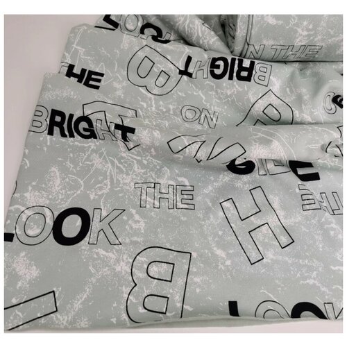 Футер 3 нитка с начесом буквы на мяте