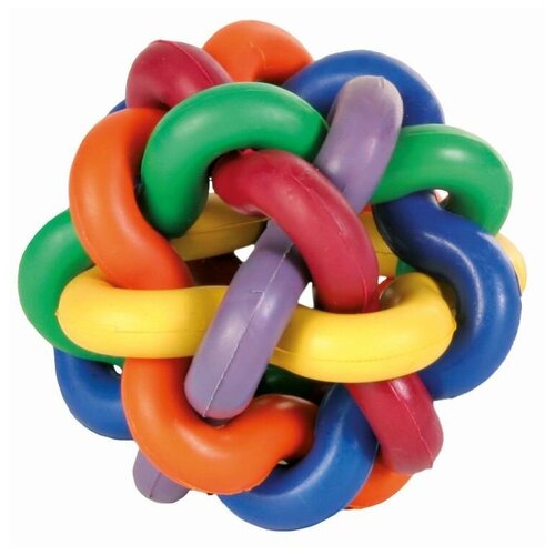 фото Мяч плетеный 7 см, каучук, trixie (игрушка для собак, 32621)