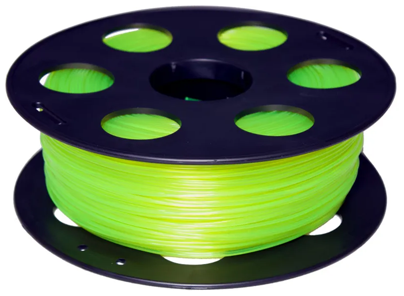 Катушка PETG пластика Bestfilament 1.75 мм, 1 кг, светящийся желтый