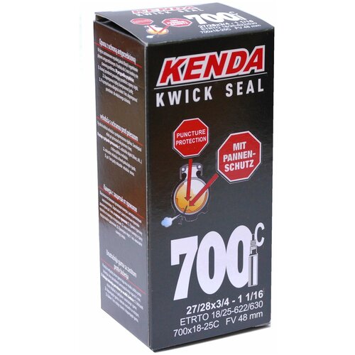 Велокамера Kenda 28 700x18-25C (18/25-622) F/V-48mm Антипрокол велокамера kenda 28 700x18 25c 18 25 622 f v 48mm антипрокол