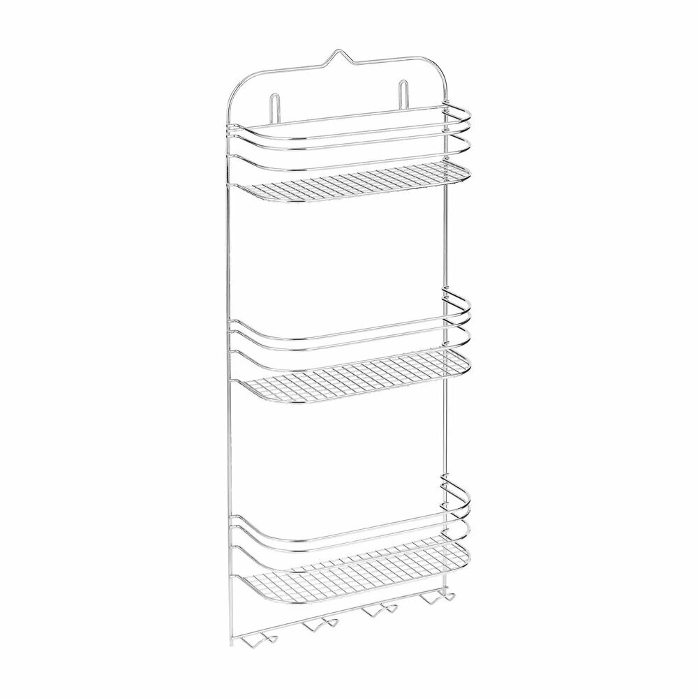 Полка для ванной ЧМЗ 501-003-07 прямая трехъярусная 29.5x46x11.6 см цвет хром