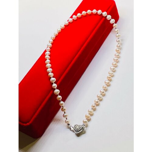 Колье, длина 44 см, розовый