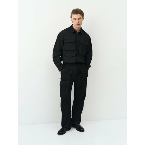 Брюки GATE31 Тиль с накладными карманами, размер S, черный