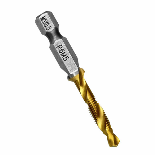 Сверло метчик с титановым покрытием 42 мм хвостовик 14 М5 605₽