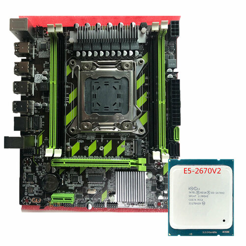 Материнская плата Atermiter X79 сокет 2011 + процессор INTEL XEON E5-2670 v2 10 ядер 20 потоков комплект плата материнская atermitert x79 rs7 сокет 2011 процессор 8 ядер xeon e5 2650 v2 кулер 3 pin 8гб памяти ddr3