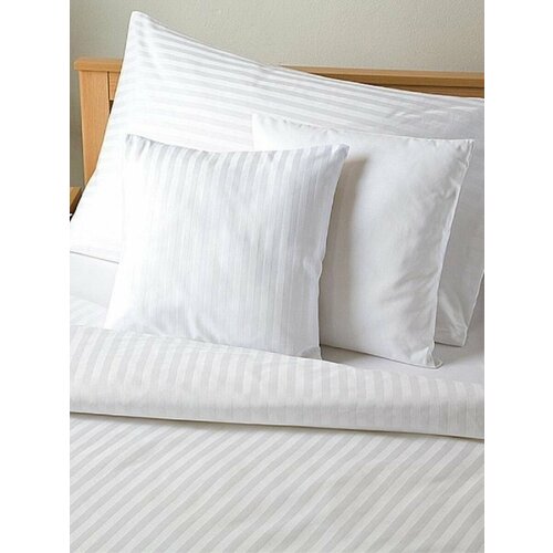 Наволочка 50х50 2 штуки Страйп Сатин полоса 1 см Белоснежный 100 Хлопок 690₽