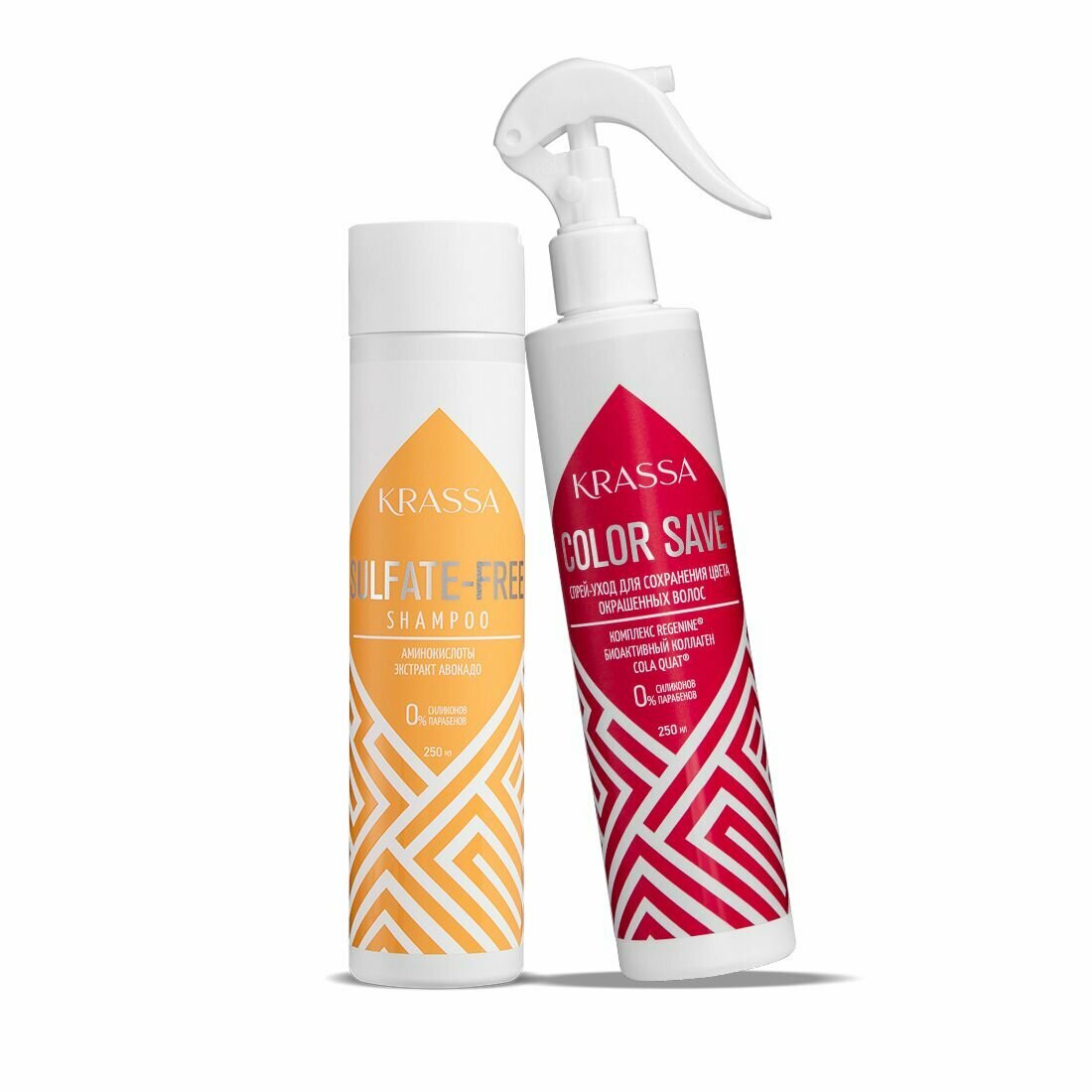 Набор Sultate-free Шампунь и Спрей для волос бессульфатный, KRASSA Professional, 2 шт х 250 мл