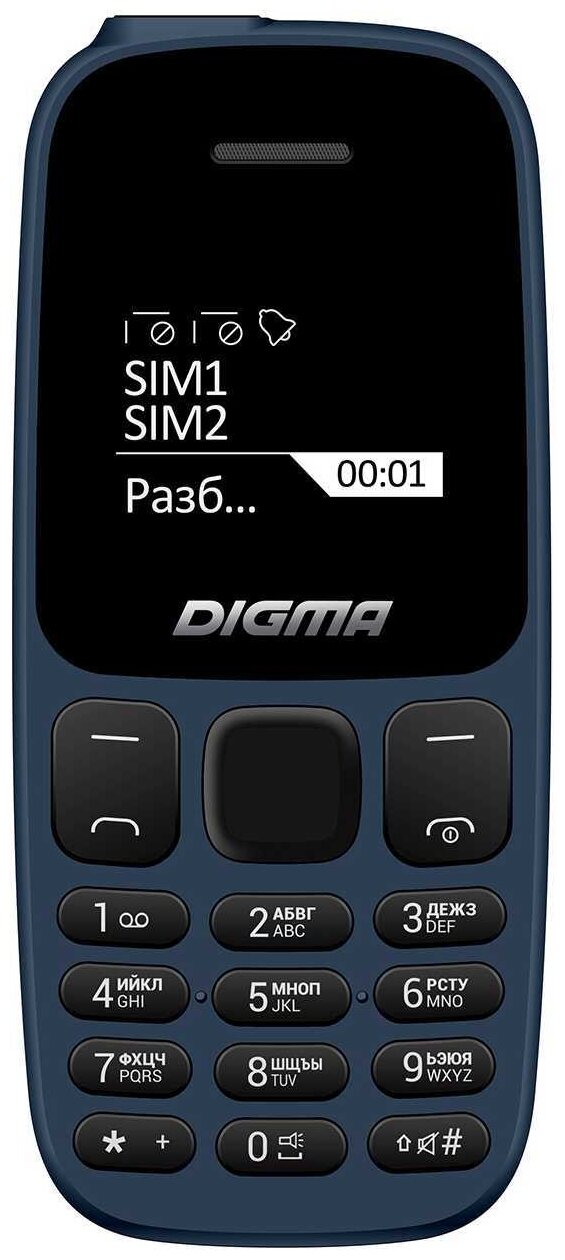 Мобильный телефон Digma Linx A106 32Mb синий 2Sim 1.44" 98x68 GSM900/1800 new — фото 1