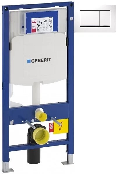 Инсталляция для унитаза Geberit Duofix Sigma 30 111.300.00.5 + 111.815.00.1 + 115.883. KJ.1 с кнопкой смыва белый/хром/белый