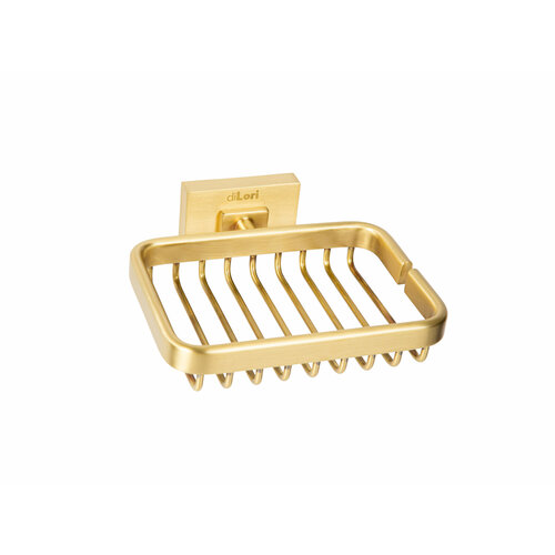 Мыльница для ванной настенная diLori, решетка матовое золото