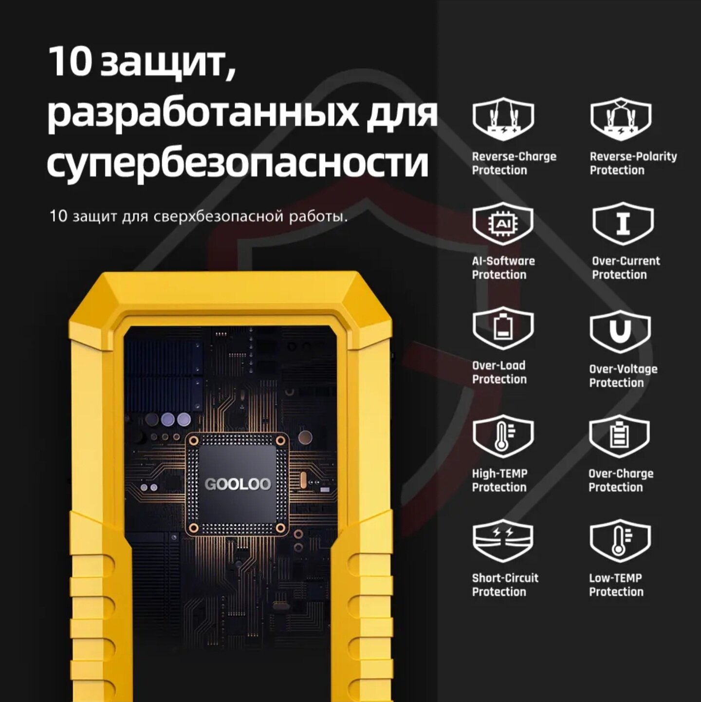 Пусковое устройство бустер Gooloo 26800mAh 4000A — фото 1