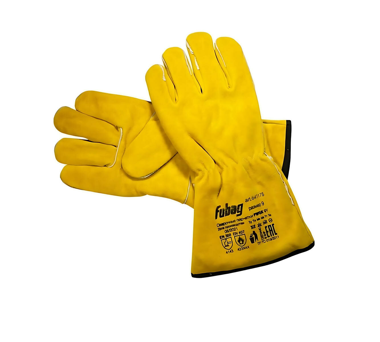 Краги сварочные на подкладке с кевларовой нитью желтые FWGK 9Y FUBAG 641175