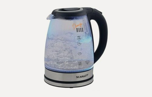 Изображение товара Электрический чайник Scarlett SC-EK27G36, черно-серый, 1,8 л