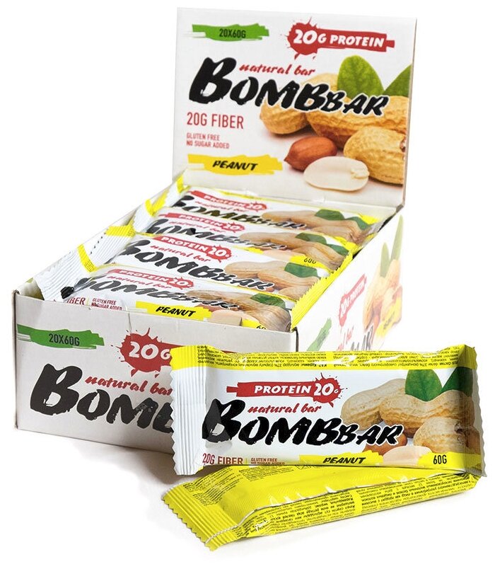 Батончик протеиновый неглазированный BOMBBAR "Шоколад-фундук" 60г 20шт - фото №6