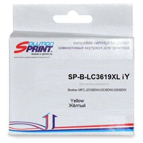 Картридж Brother Sprint SP-B-LC3619XL iY, для струйного принтера, совместимый картридж sprint sp b 985 ic