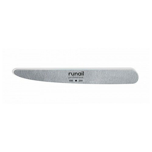 ruNail, Профессиональная пилка для искусственных ногтей (серая, нож, 180/200)