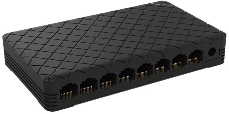 Коммутатор Reyee 8-Port 10/100 Mbps Desktop SwitchPORT: 8 10/100 Mbps RJ45 PortsDesktop Plastic Case (RG-ES08)