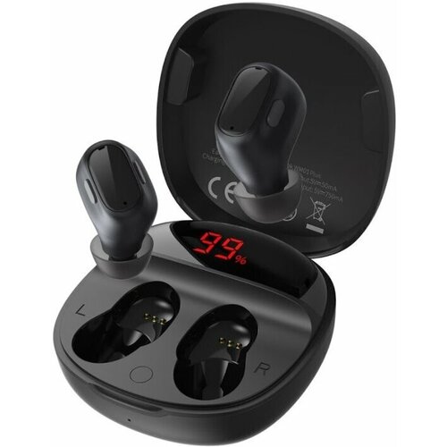 наушники tws baseus encok true wireless earphones w04 белый Наушники и гарнитура Baseus Bluetooth наушники Baseus NGWM010001 Encok True Wireless Earphones WM01 Plus Black