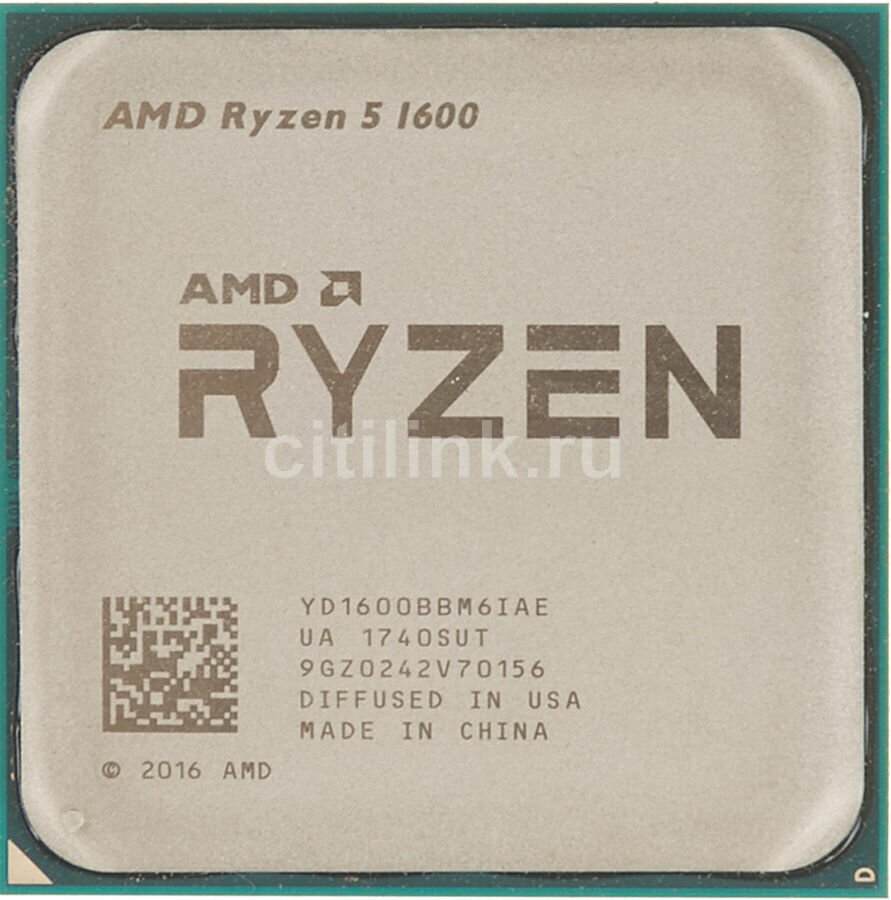 Процессор AMD Ryzen 5 1600 AM4 6 x 3200 МГц