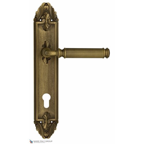 Дверная ручка на планке Venezia MOSCA CYL PL90 матовая бронза